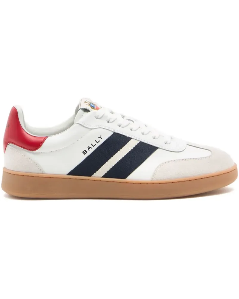 Bally Gestreifte Retro Crest Sneakers - Weiß Weiß