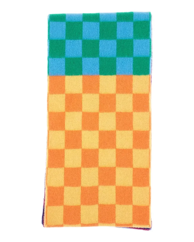 Howlin' Cosmic checkerboard-pattern scarf - Orange Orange