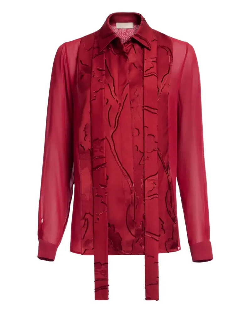 Elie Saab long-sleeve jacquard shirt - Rot Rot