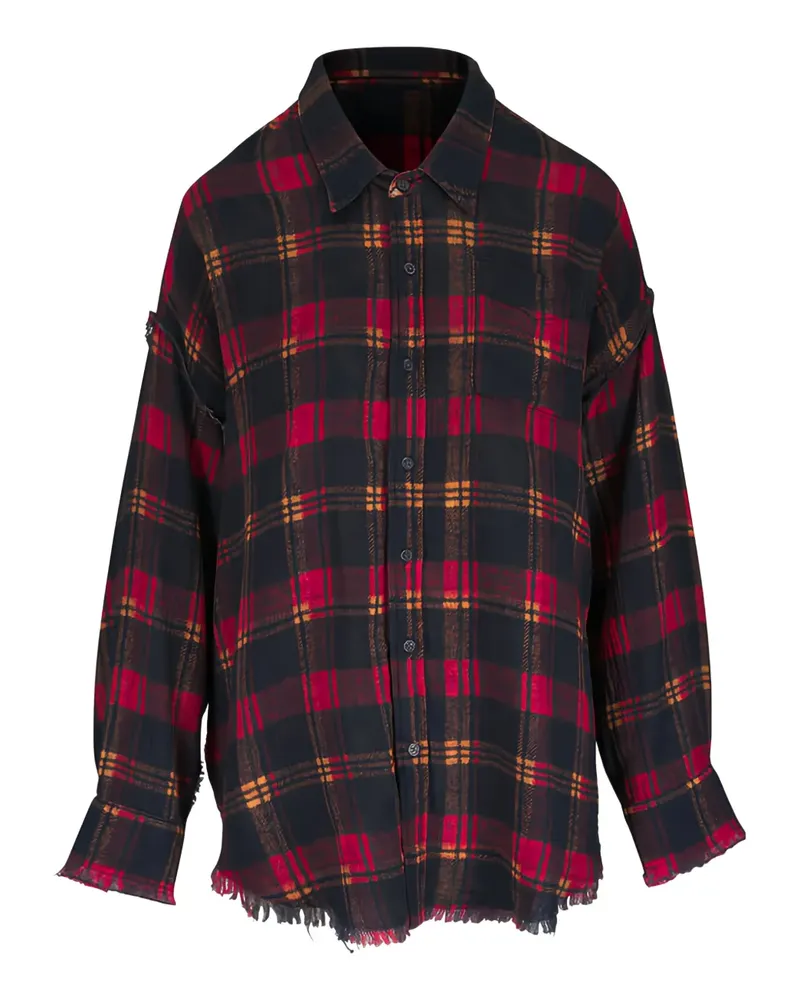 R13 plaid long-sleeve shirt - Schwarz Schwarz