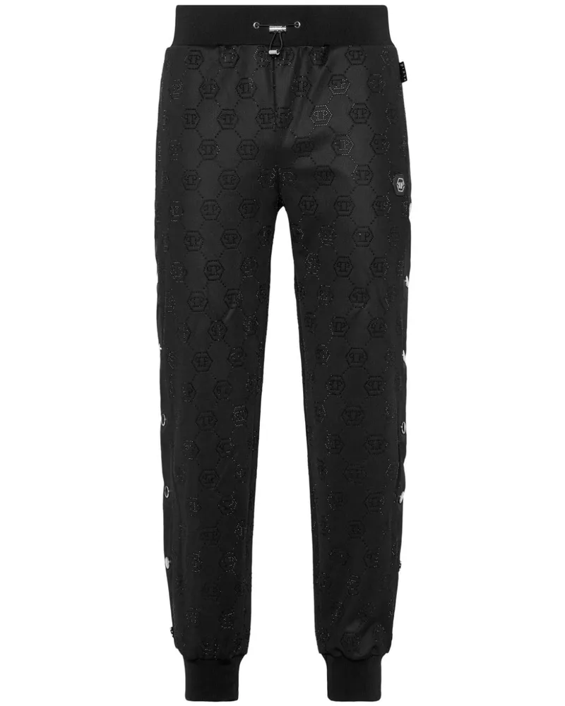 Philipp Plein Jogginghose mit Monogramm - Schwarz Schwarz
