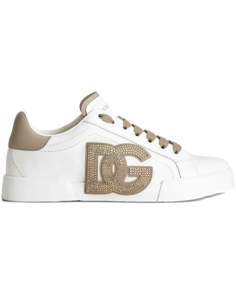 Dolce & Gabbana Portofino Sneakers mit Logo - Weiß Weiß