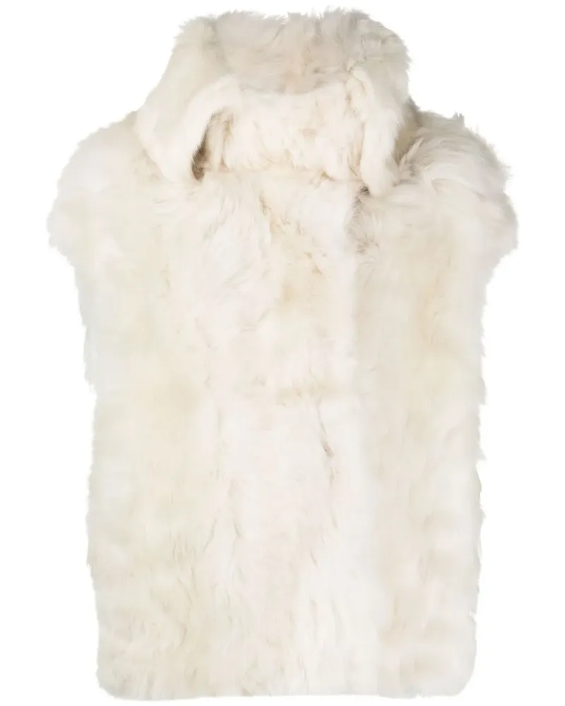 Yves Salomon Ärmelloser Shearling-Mantel - Weiß Weiß
