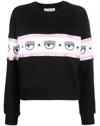 Chiara Ferragni Sweatshirt mit Logo-Streifen Schwarz