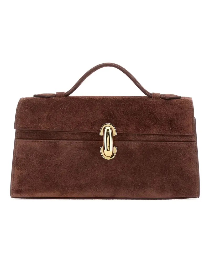 SAVETTE Symmetry suede tote bag - Braun Braun