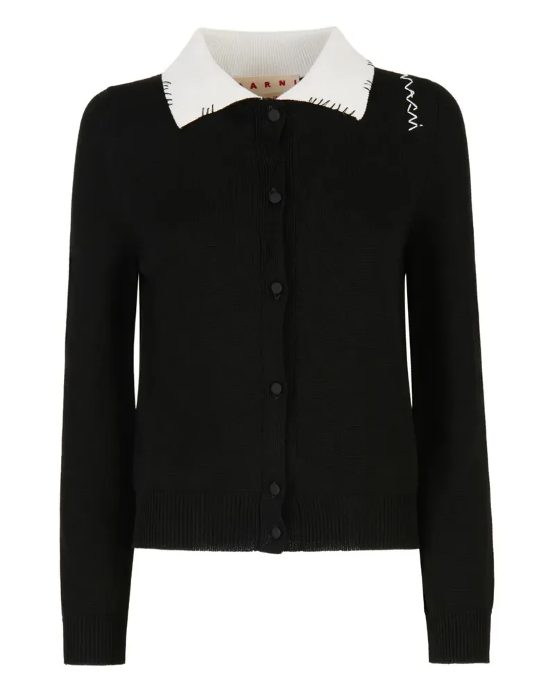 Marni Cardigan mit Logo-Stickerei - Schwarz Schwarz