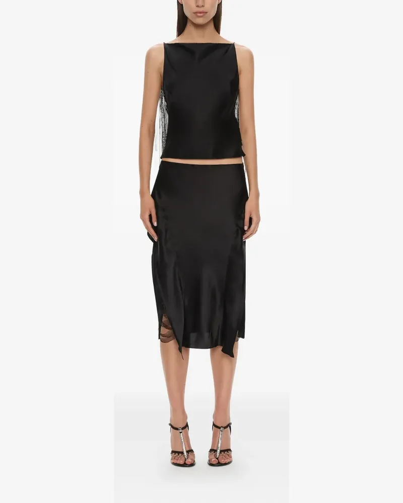 Christopher Esber Lattice Midirock aus Seide - Schwarz Schwarz