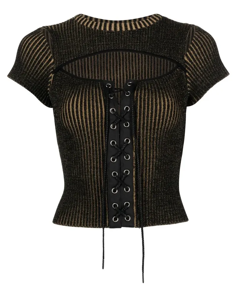 Andersson Bell Oberteil mit Cut-Outs - Schwarz Schwarz