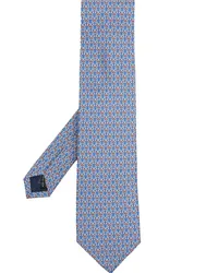 Ferragamo Seidenkrawatte mit Gancini-Print Blau