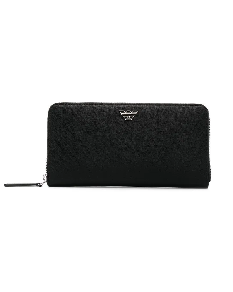 Emporio Armani Portemonnaie mit Logo-Schild - Schwarz Schwarz