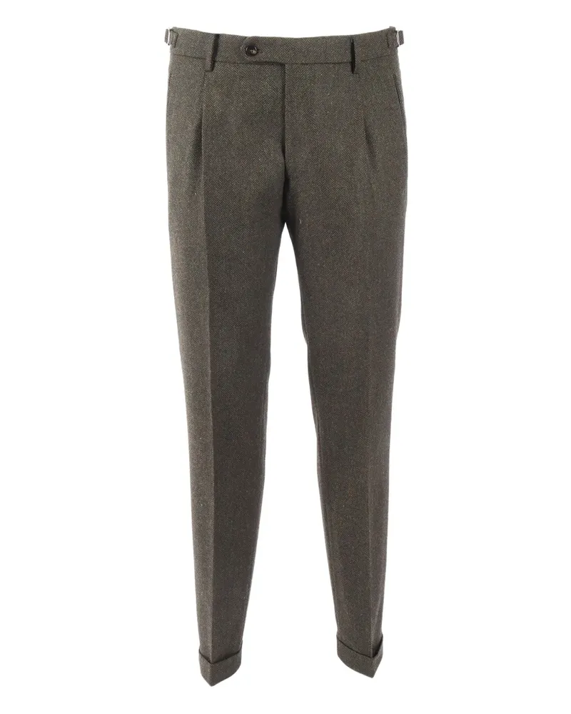 Berwich herringbone pleated tailored trousers - Grau Grau