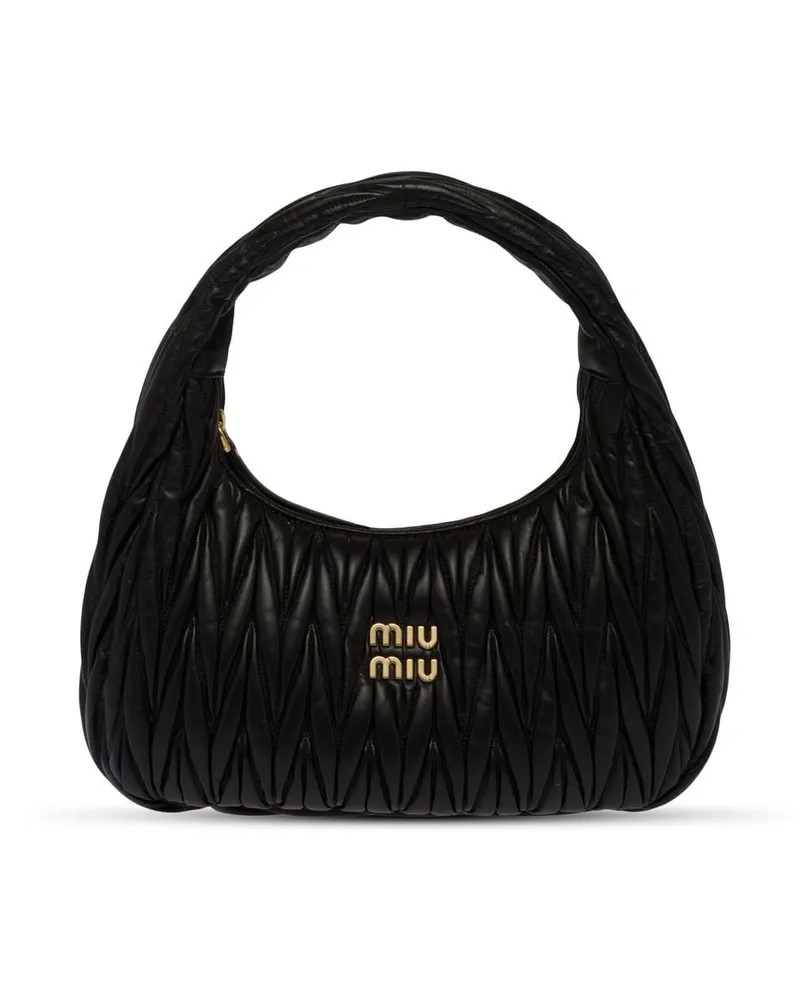 Miu Miu Wander Matelassé-Schultertasche Schwarz