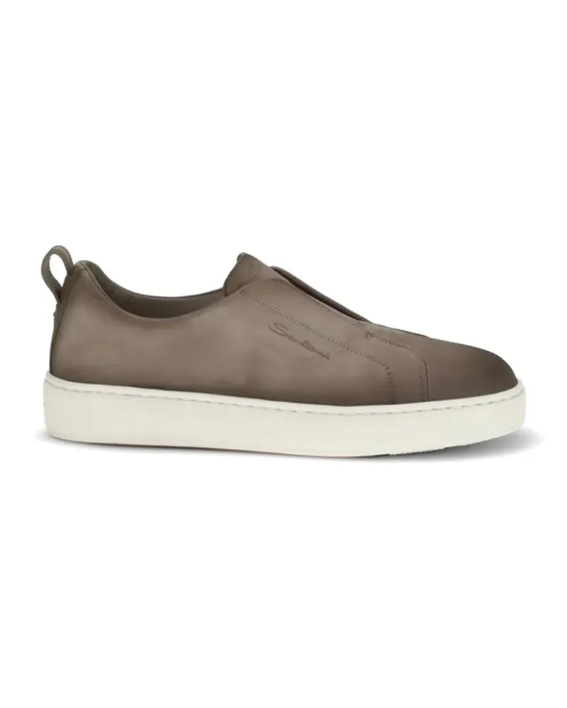 Santoni slip-on leather sneakers - Grau Grau