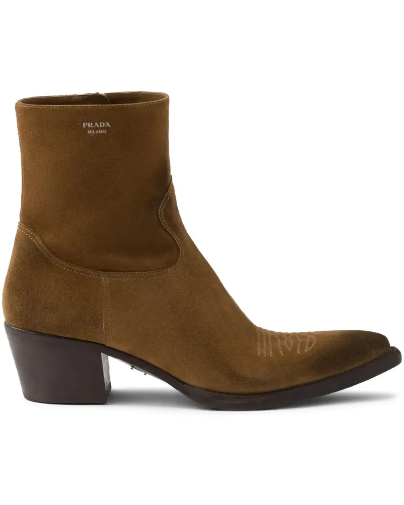 Prada Stiefel aus Wildleder - Braun Braun