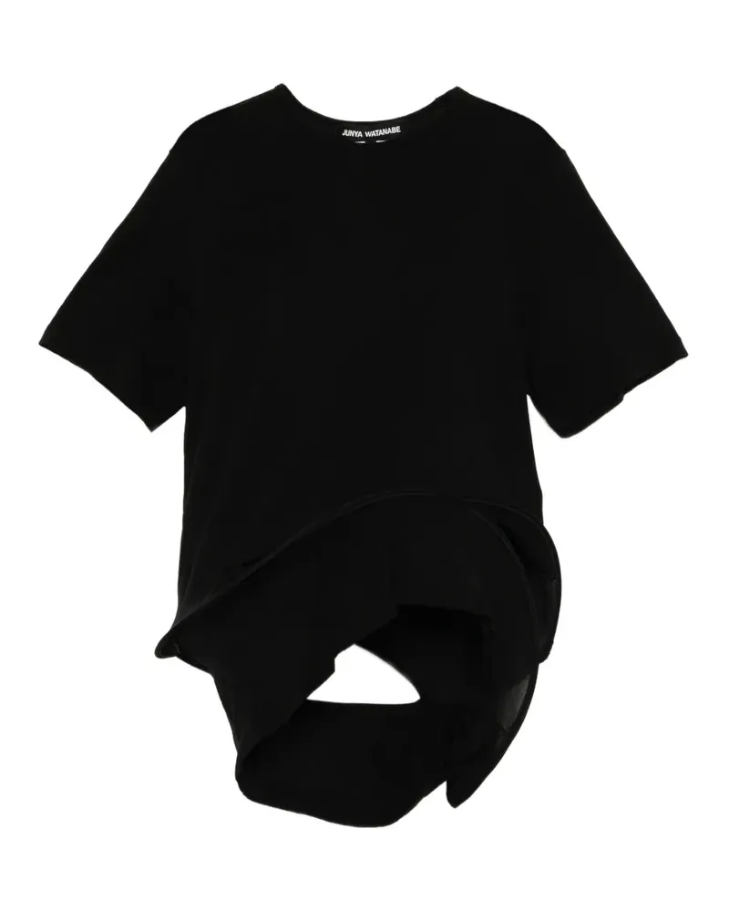Junya Watanabe Sculptural mesh T-shirt - Schwarz Schwarz