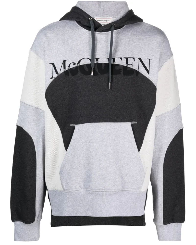 Alexander McQueen Hoodie mit Logo-Print Grau