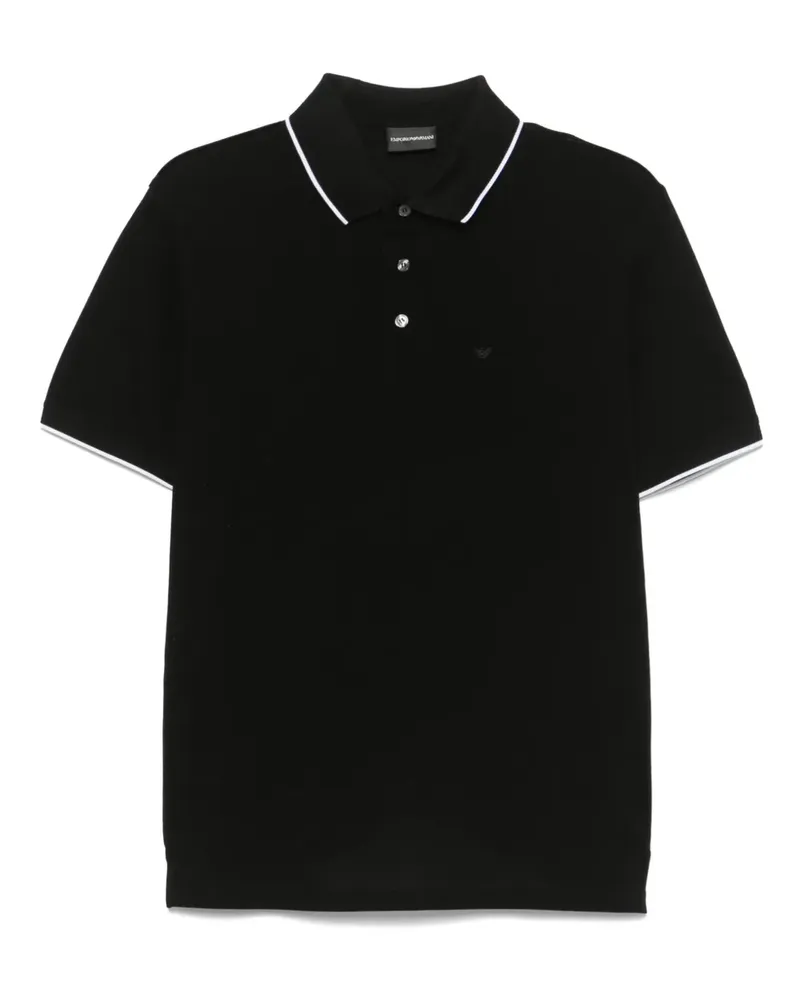 Emporio Armani Poloshirt mit Logo-Stickerei - Schwarz Schwarz