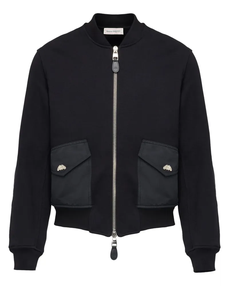 Alexander McQueen Bomberjacke im Hybrid-Design Schwarz