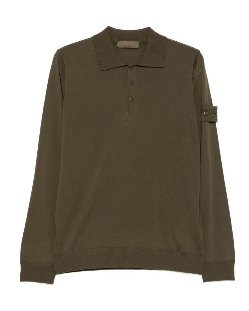 Stone Island Langärmeliges Poloshirt - Grün Grün