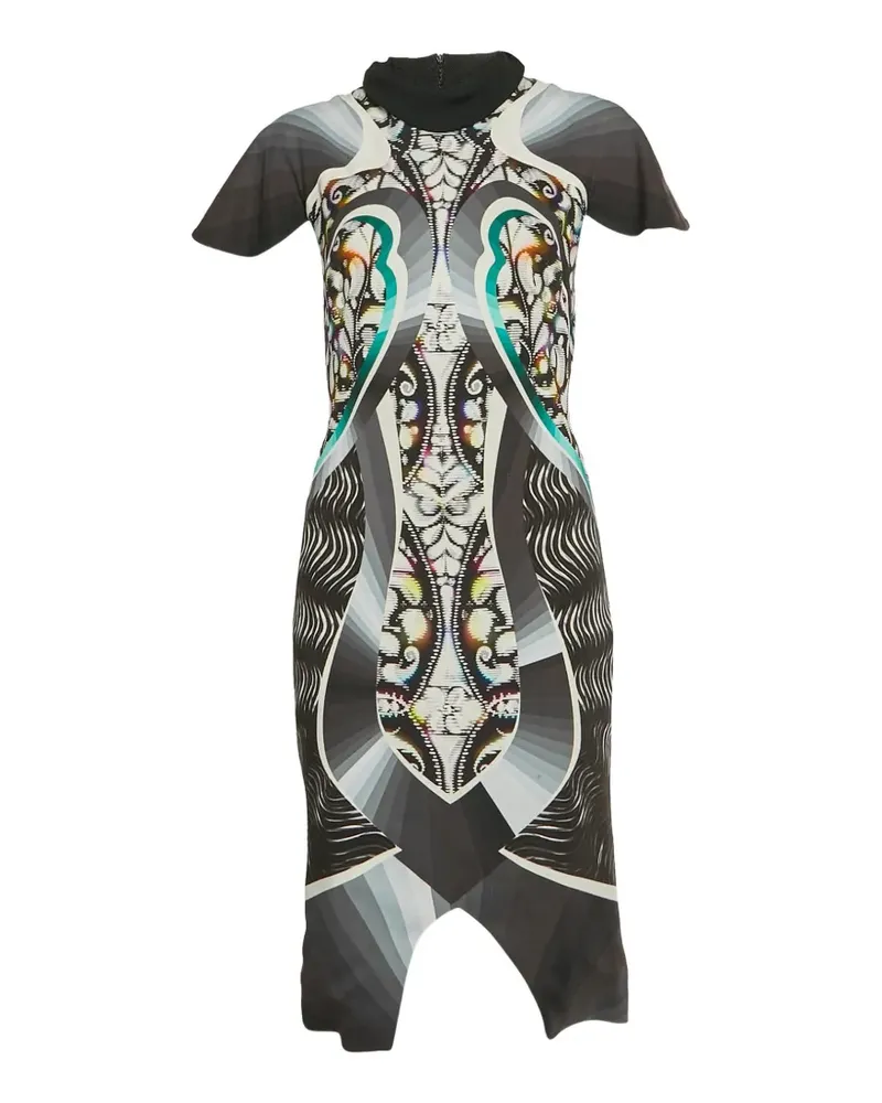 Peter Pilotto abstract-print mock-neck dress - Grau Grau