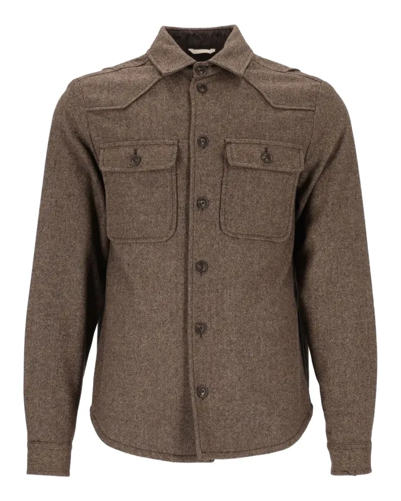 Al Duca D’Aosta 1902 Westernjacke mit Fischgrätenmuster - Braun Braun