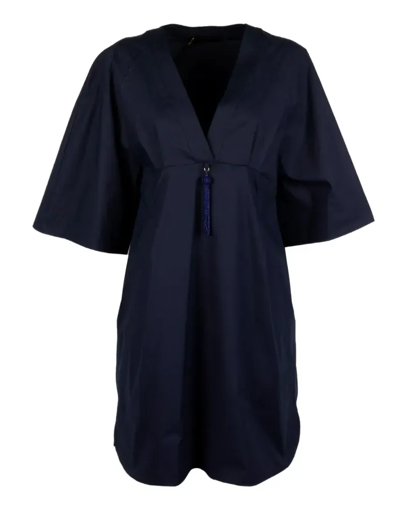 Seventy V-neck tassel-detail mini dress - Blau Blau
