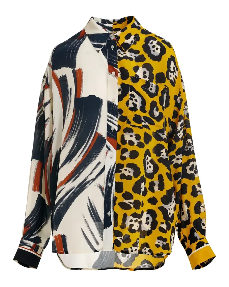 Essentiel Hemd mit doppeltem Muster - Gelb Gelb