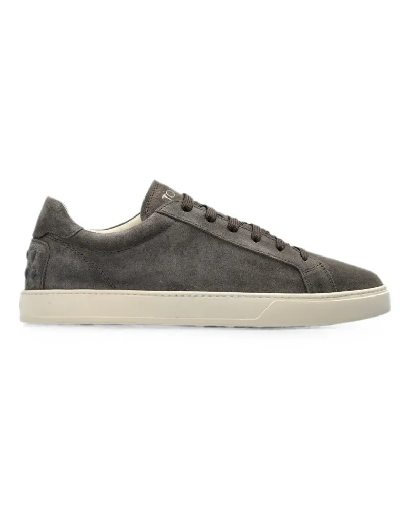 TOD'S suede logo-embossed sneakers - Grau Grau