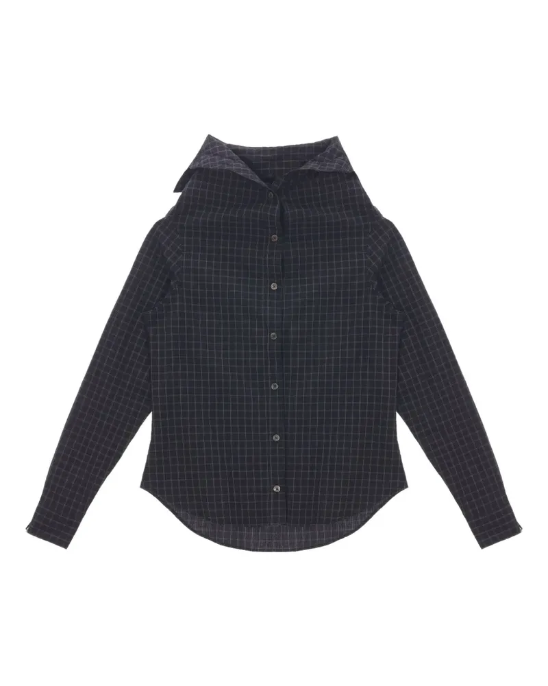 Our Legacy checked long-sleeve shirt - Schwarz Schwarz