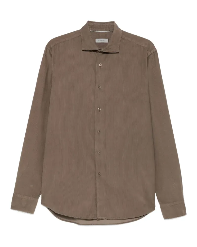 Canali corduroy long-sleeve shirt - Braun Braun