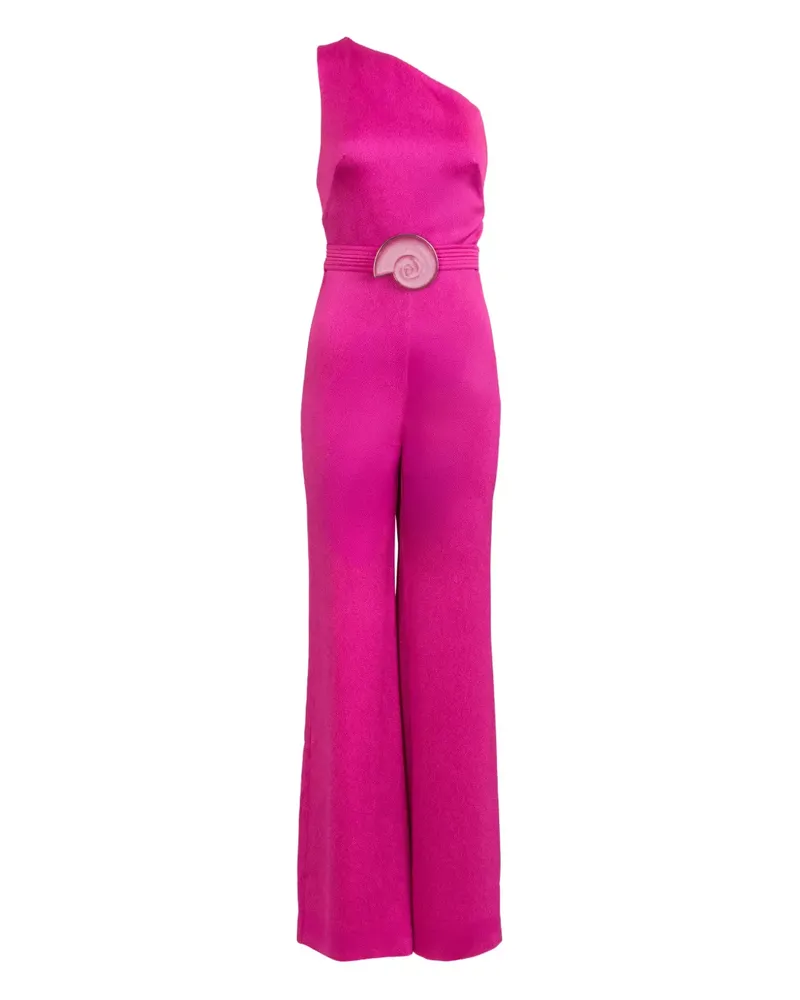 Silvia Tcherassi Monique one-shoulder belted jumpsuit - Rosa Rosa