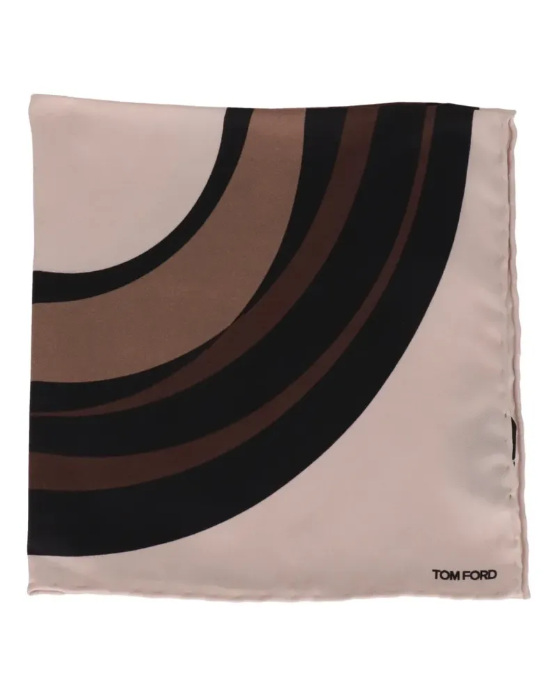 Tom Ford geometric-print pocket square - Nude Nude