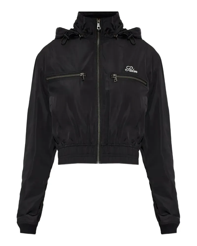 Palm Angels Kapuzenjacke mit Logo-Stickerei - Schwarz Schwarz