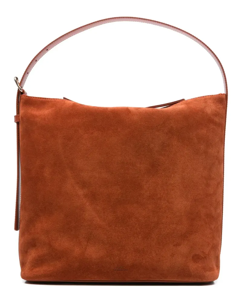 A.P.C. Vera suede tote bag - Braun Braun