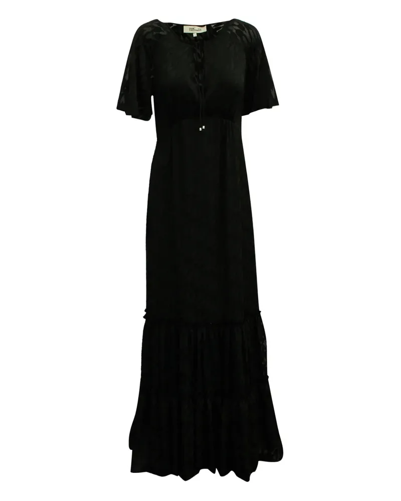 Diane von Furstenberg short-sleeved tiered dress - Schwarz Schwarz