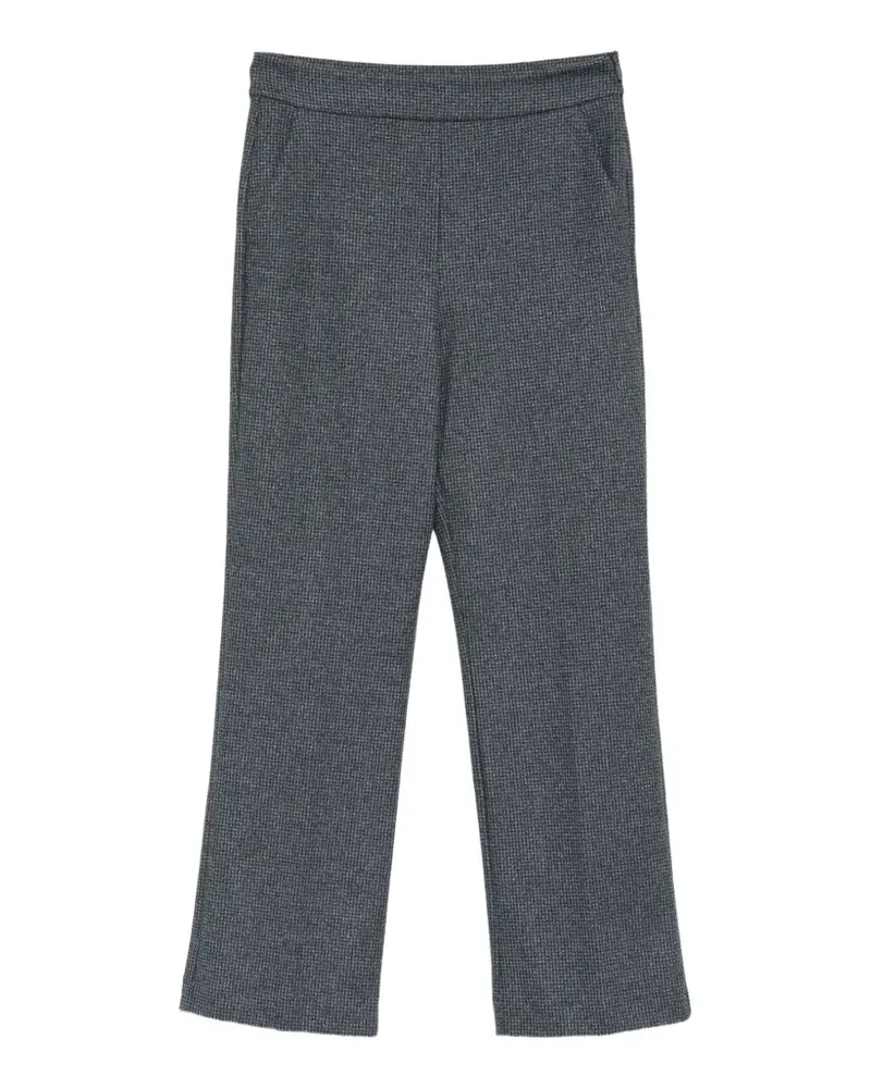 Max Mara MMLDonnola Hose mit Mikro-Check - Grau Grau