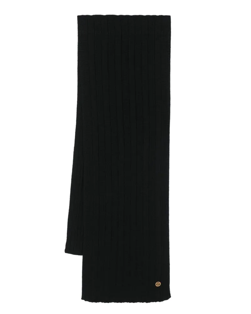 Versace Gerippter Medusa Schal - Schwarz Schwarz