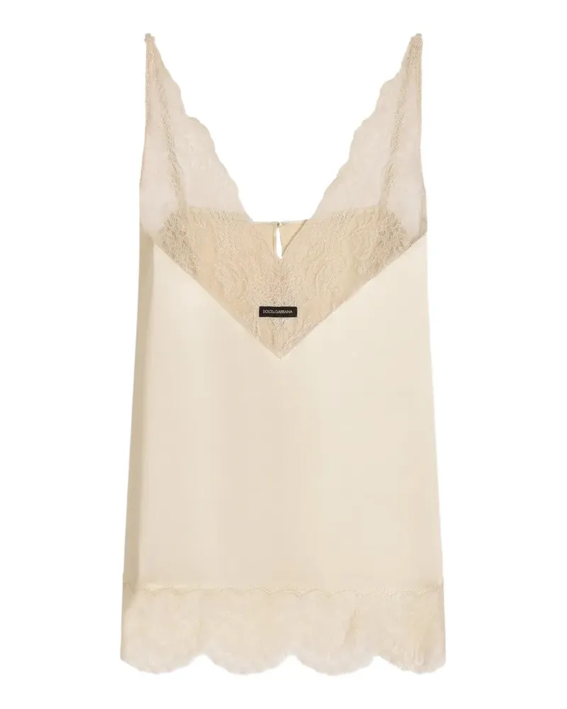 Dolce & Gabbana silk satin top - Nude Nude
