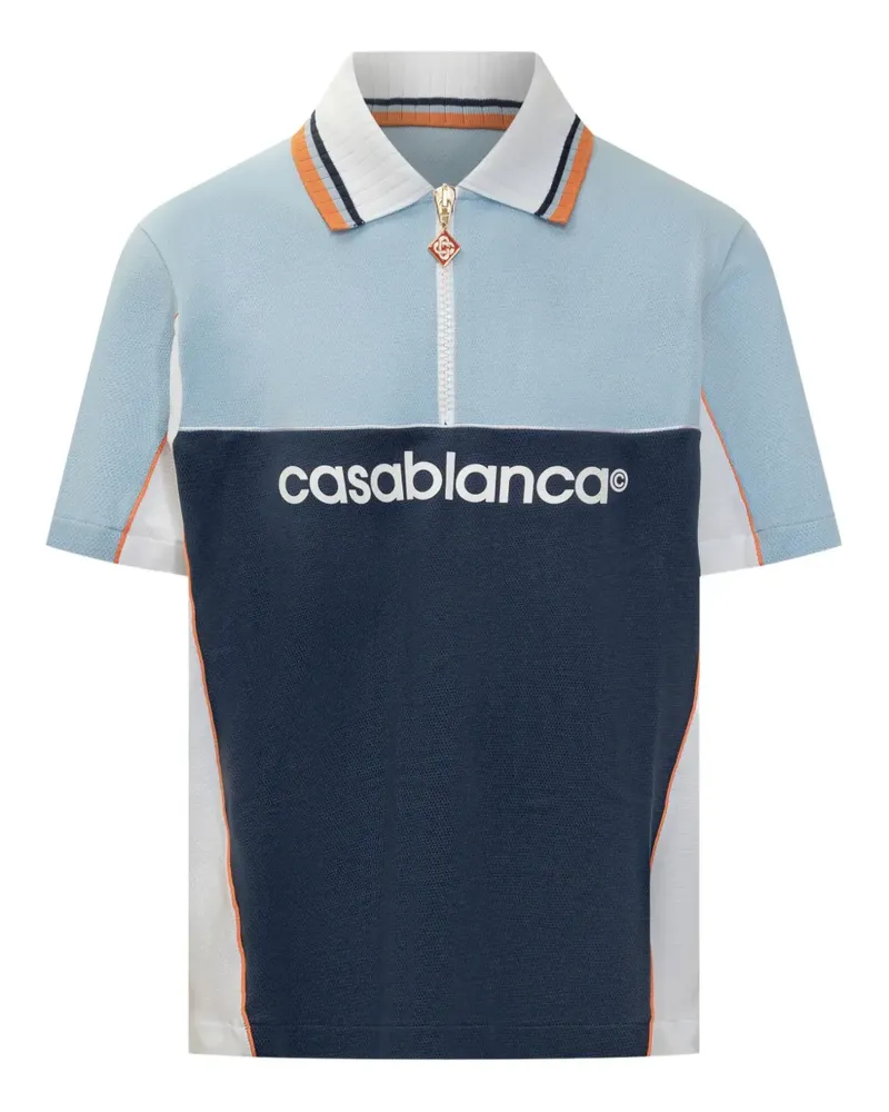 Casablanca Paris Poloshirt in Colour-Block-Optik - Blau Blau