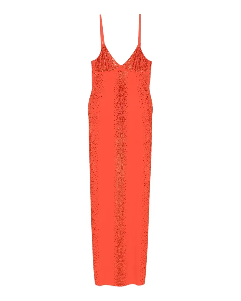 Patrizia Pepe rhinestone-embellished maxi dress - Orange Orange