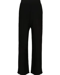 Lanvin Weite Hose mit Falten Schwarz