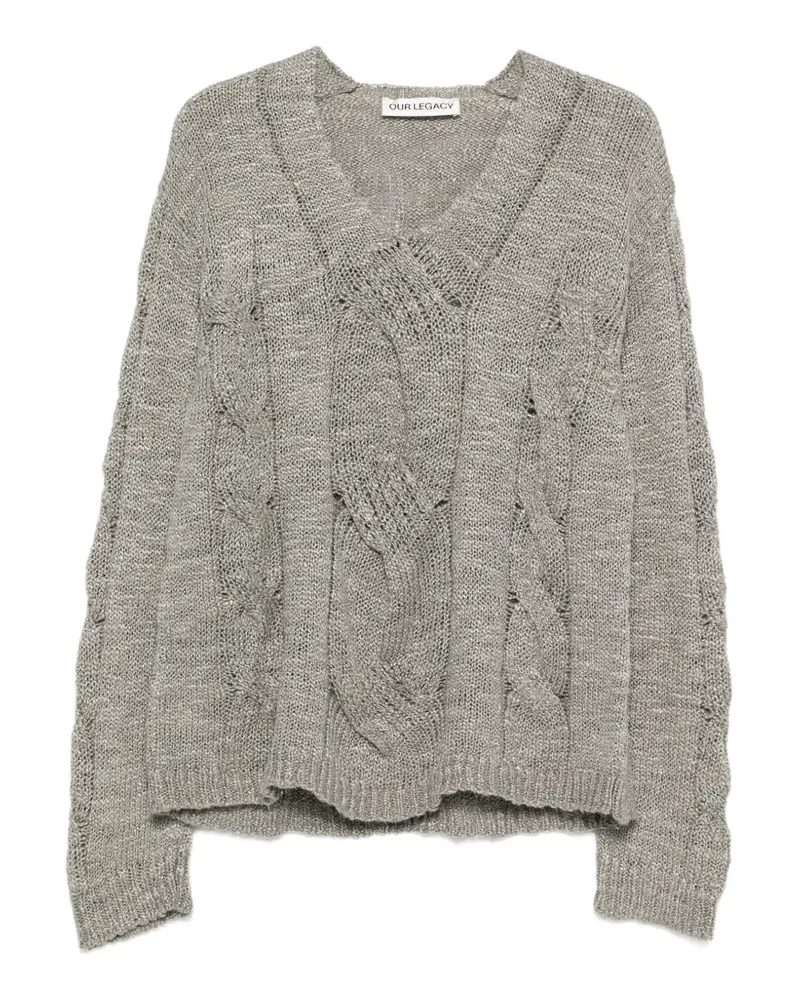 Our Legacy Link Pullover mit Zopfmuster - Grau Grau