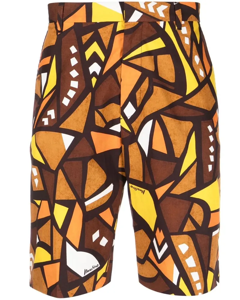 Moschino Shorts mit Mosaik-Print - Braun Braun