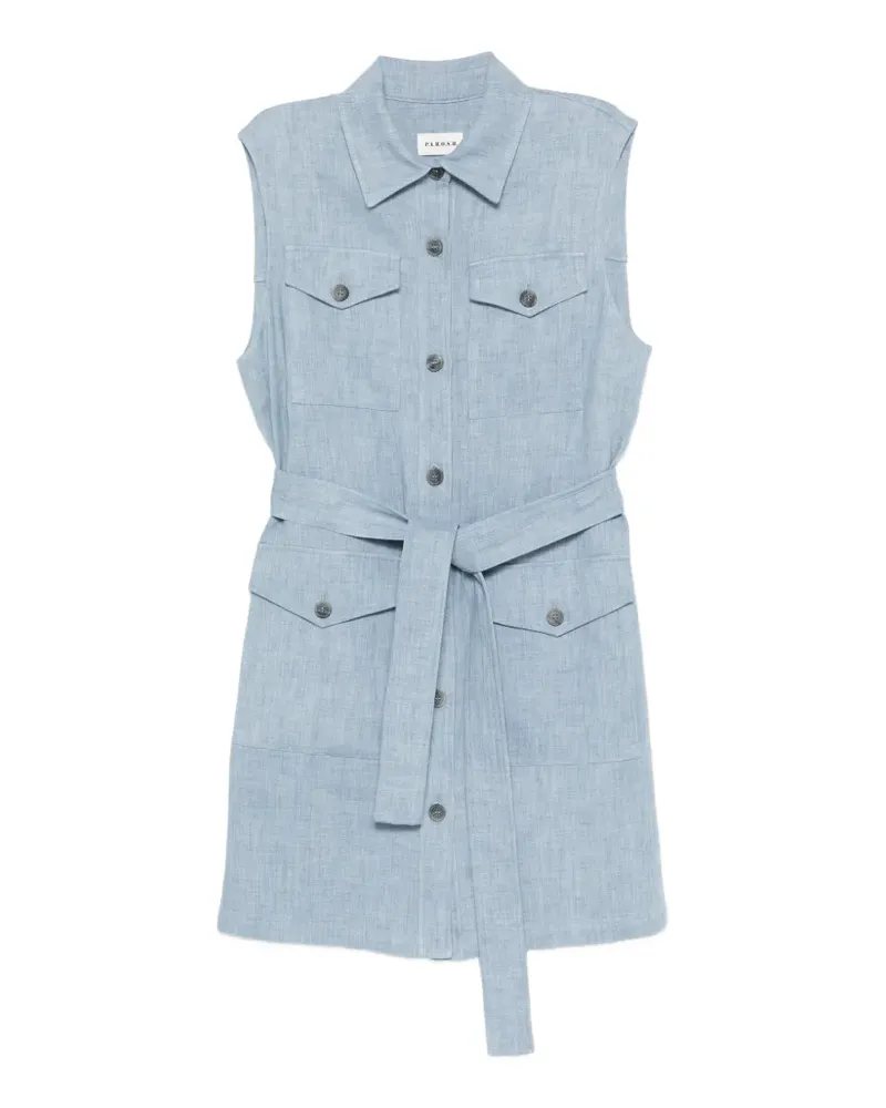 P.A.R.O.S.H. P.A.R.O H. sleeveless belted shirt dress - Blau Blau