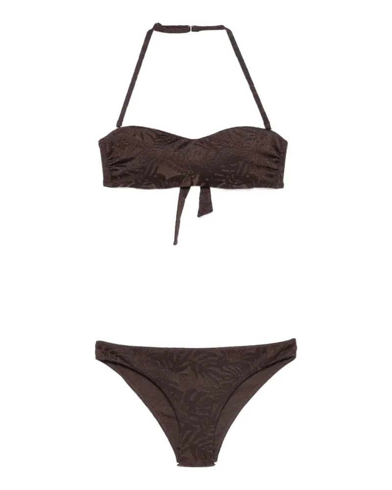 Emporio Armani jacquard-logo bikini - Braun Braun