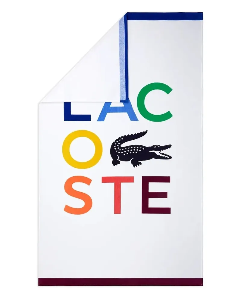 Lacoste Badetuch mit Logo-Stickerei - Weiß Weiß