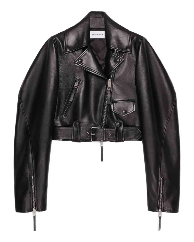 Givenchy Cropped-Jacke aus Leder - Schwarz Schwarz