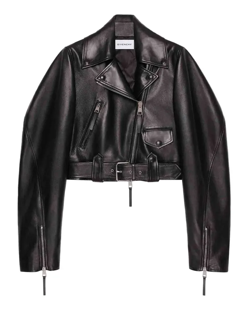 Givenchy Cropped-Jacke aus Leder - Schwarz Schwarz