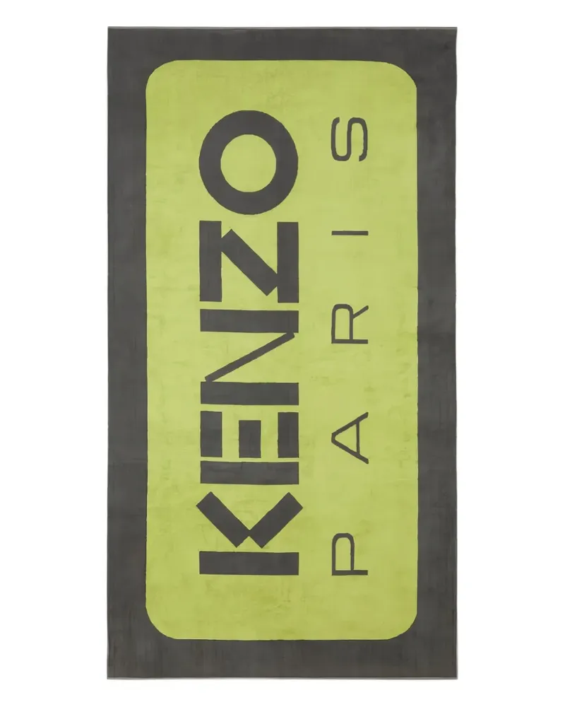 Kenzo Eckiges Label Strandtuch - Grün Grün