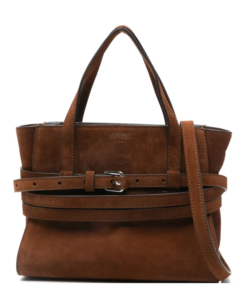 Moschino Tie Me Tote Bag aus Wildleder - Braun Braun